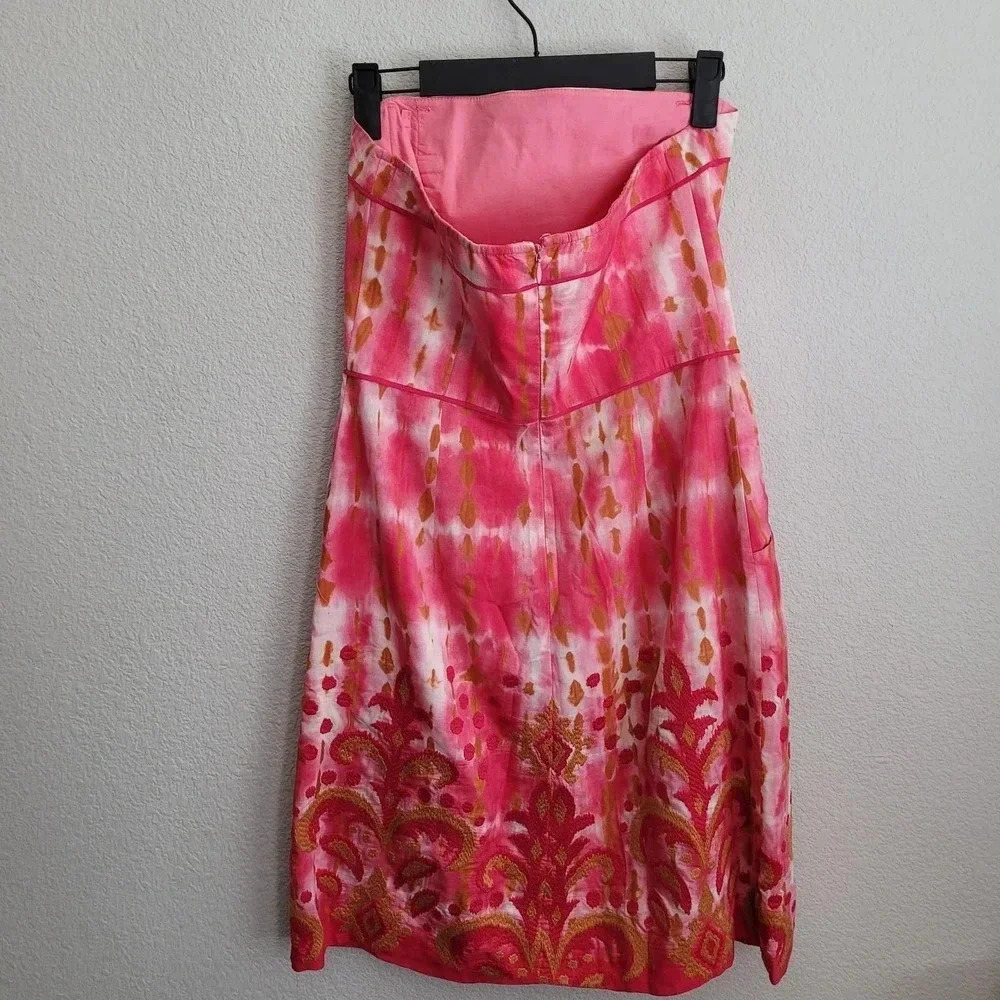 Anthropologie Beth Bowley Women's Mini Dress 4 Multicolor Silk Blend Embroidered - Picture 2 of 12